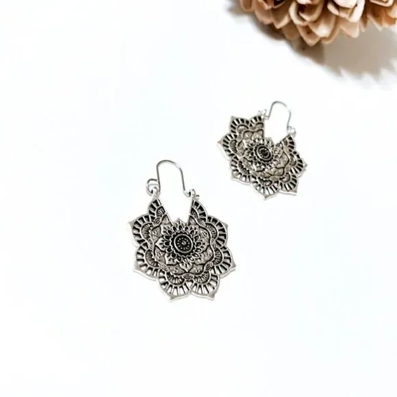 Boho statement hoop earrings M74 - Picture 5 of 7